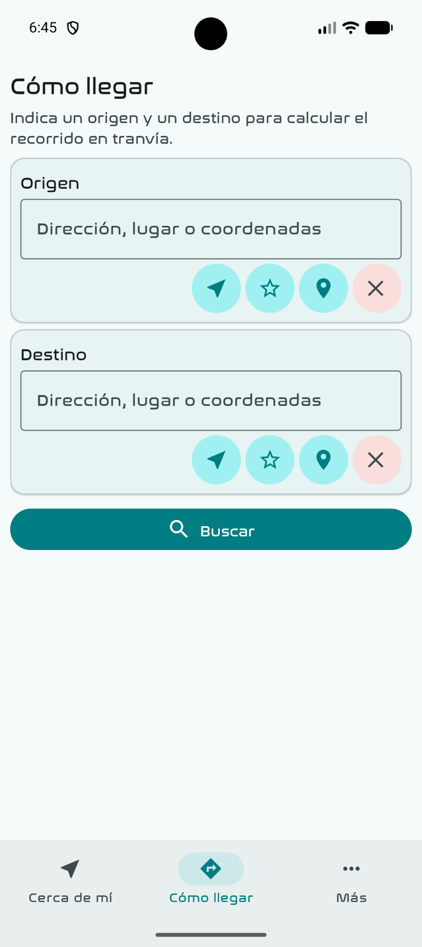 Pantalla Cómo llegar